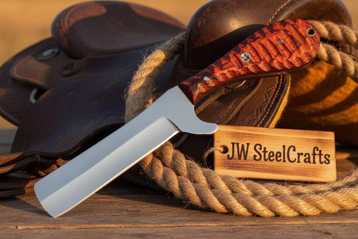 Palmarius Outdoors Crimson Grain Bull Cutter Knife 7" Handmade High Carbon Steel with wood handle Bull Cutter Knives Set