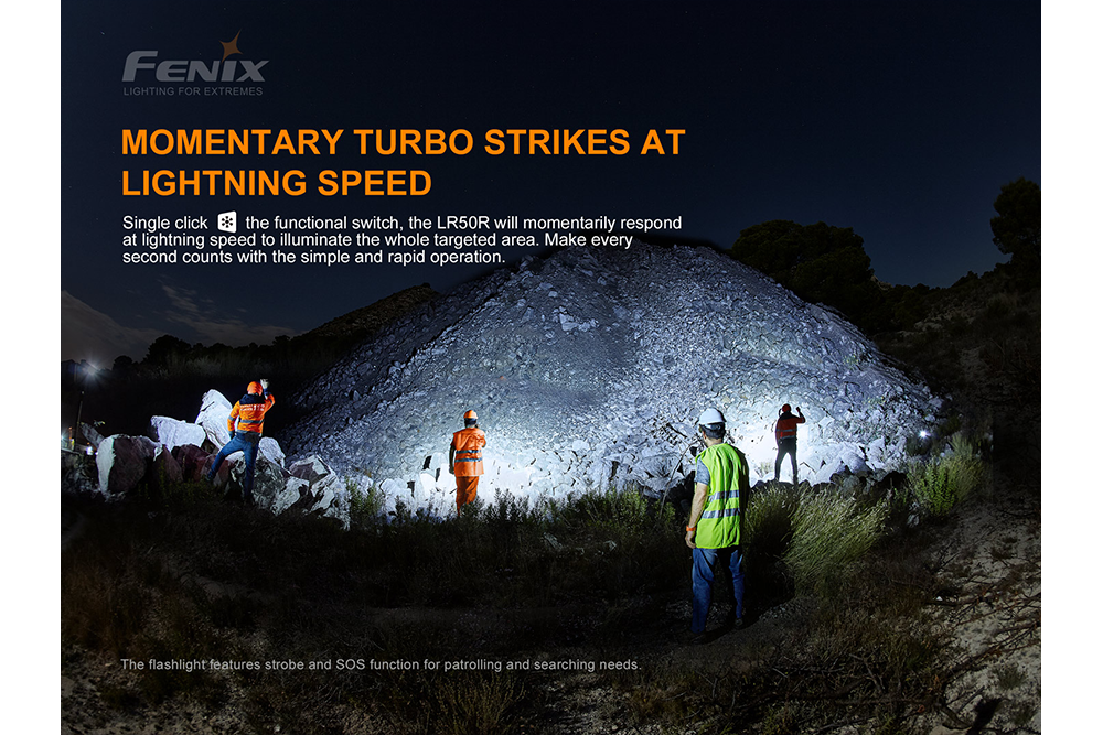 Palmarius Outdoors Fenix LR50R Multifunctional LED Search Light - 12000 Lumens Searchlight