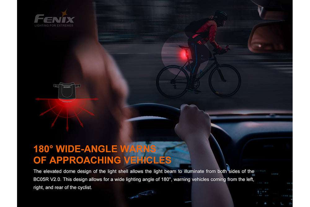 Palmarius Outdoors Fenix BC05R V2.0 Rechargeable Bicycle Tail Light Bike Light