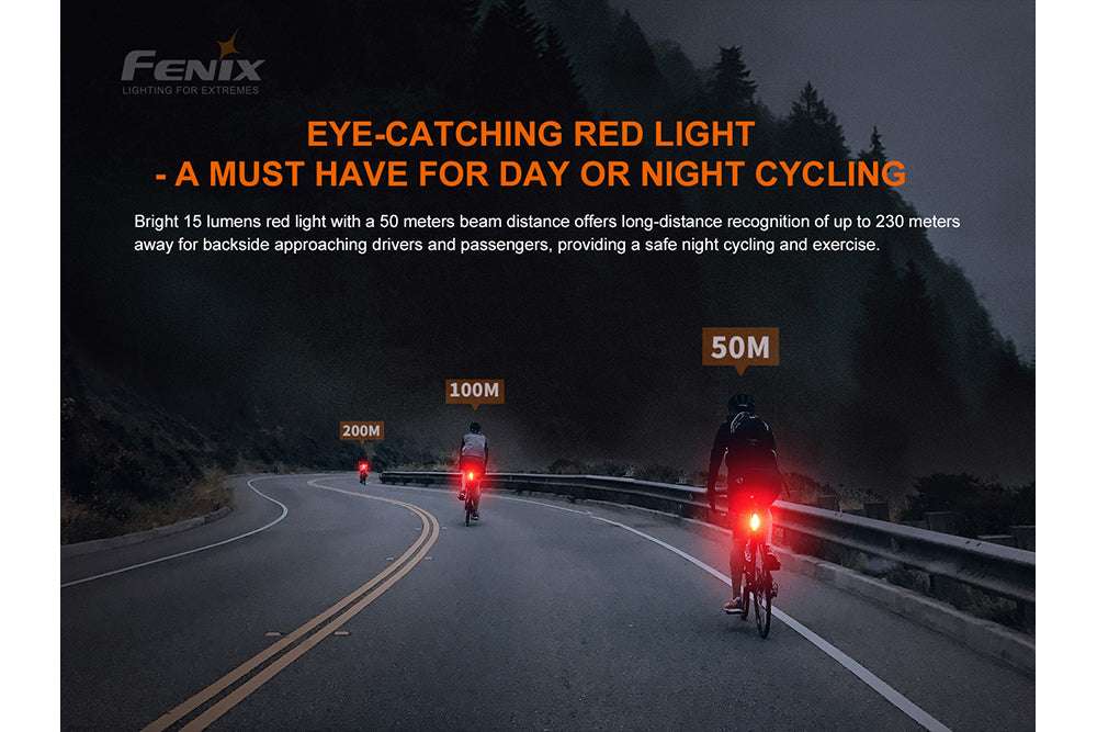 Palmarius Outdoors Fenix BC05R V2.0 Rechargeable Bicycle Tail Light Bike Light