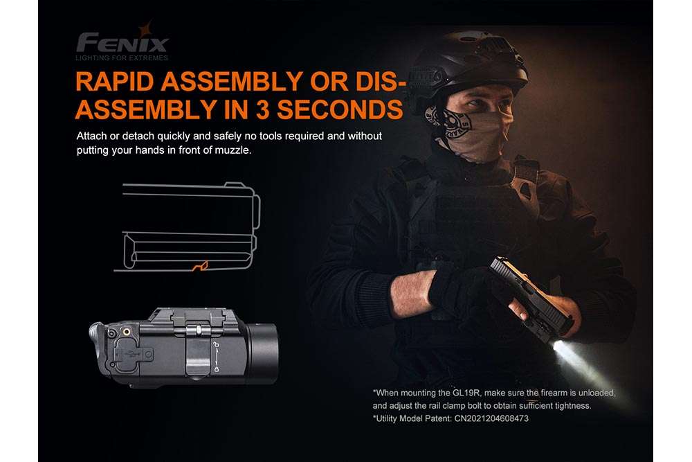 Palmarius Outdoors Fenix GL19R Rechargeable Tactical Light - Discontinued