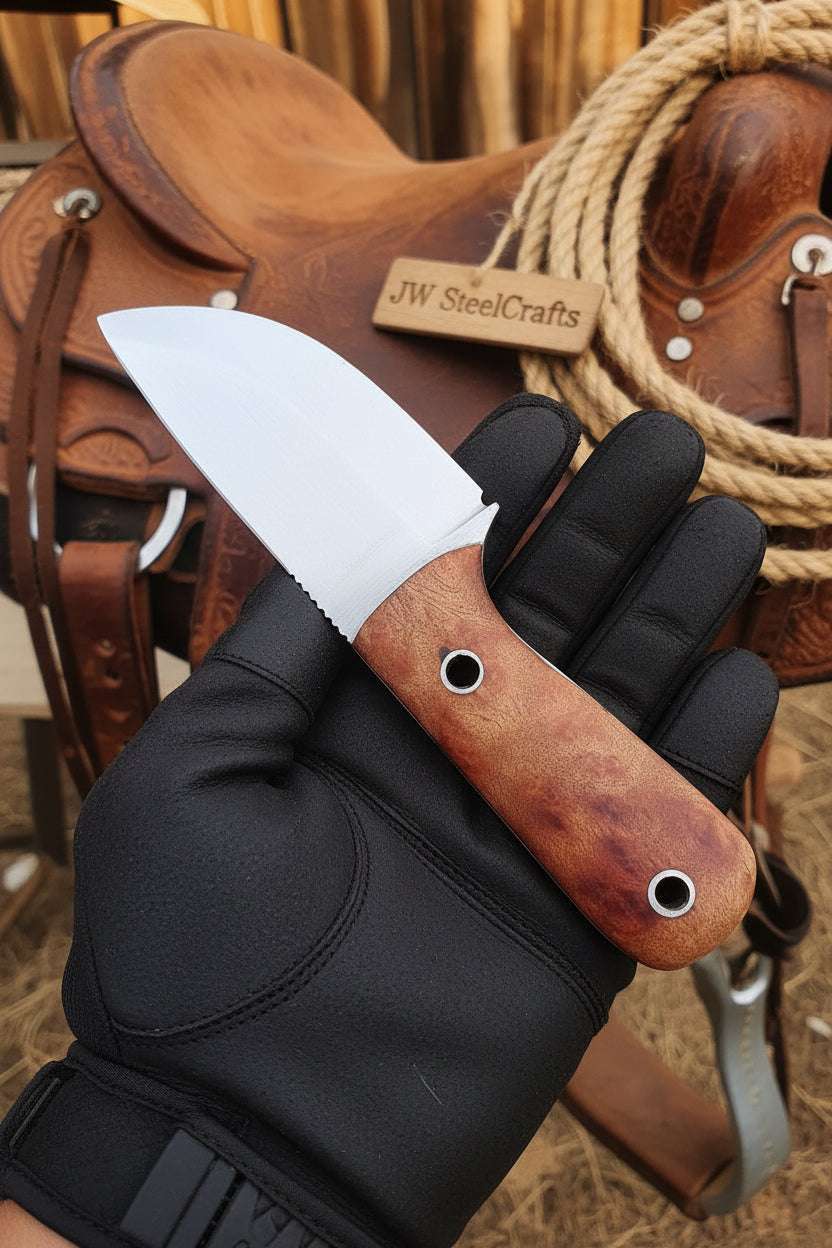 Palmarius Outdoors Woodgrain Trail Skinner Knife 7.5" Handmade High Carbon Steel Wood Handle Skinner Knife