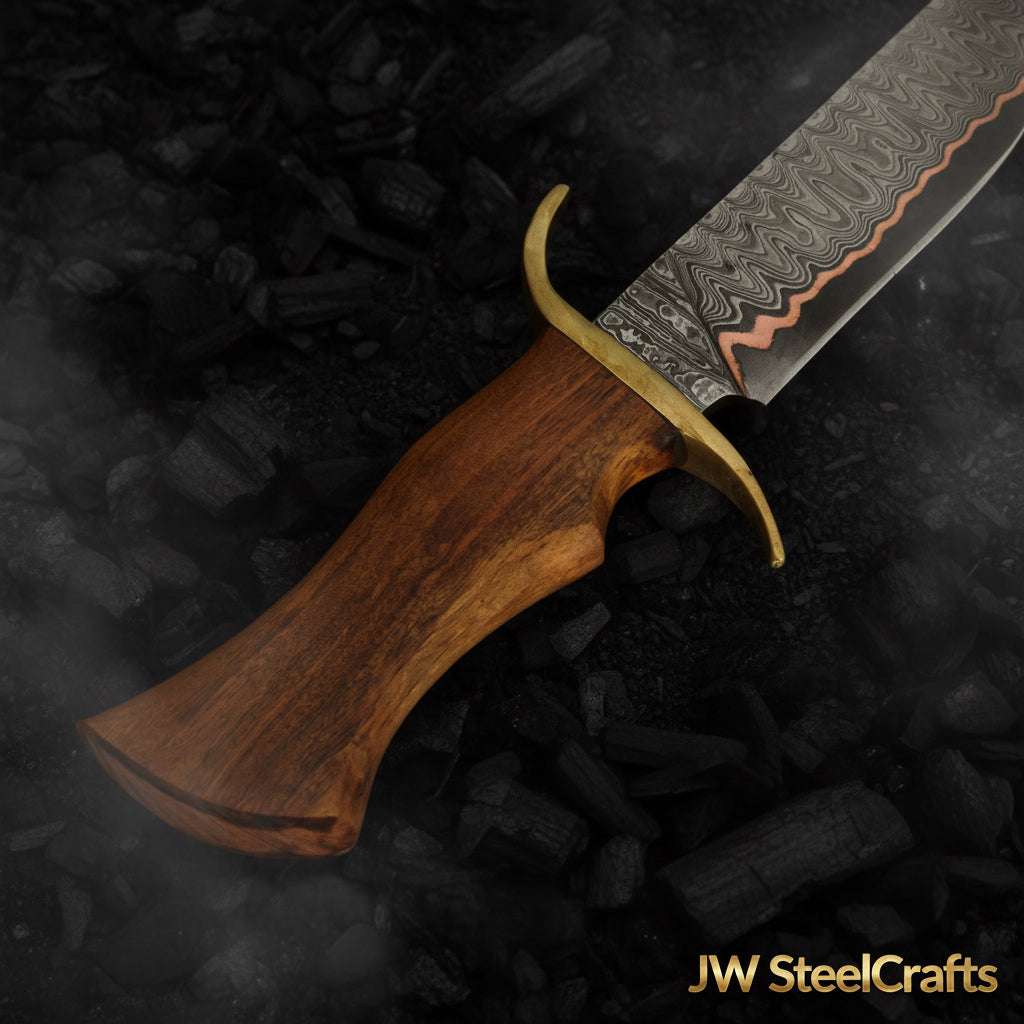 Palmarius Outdoors Timberland Trapper Bowie Knife 10" Handmade Damascus Presentation Box Bowie Knife