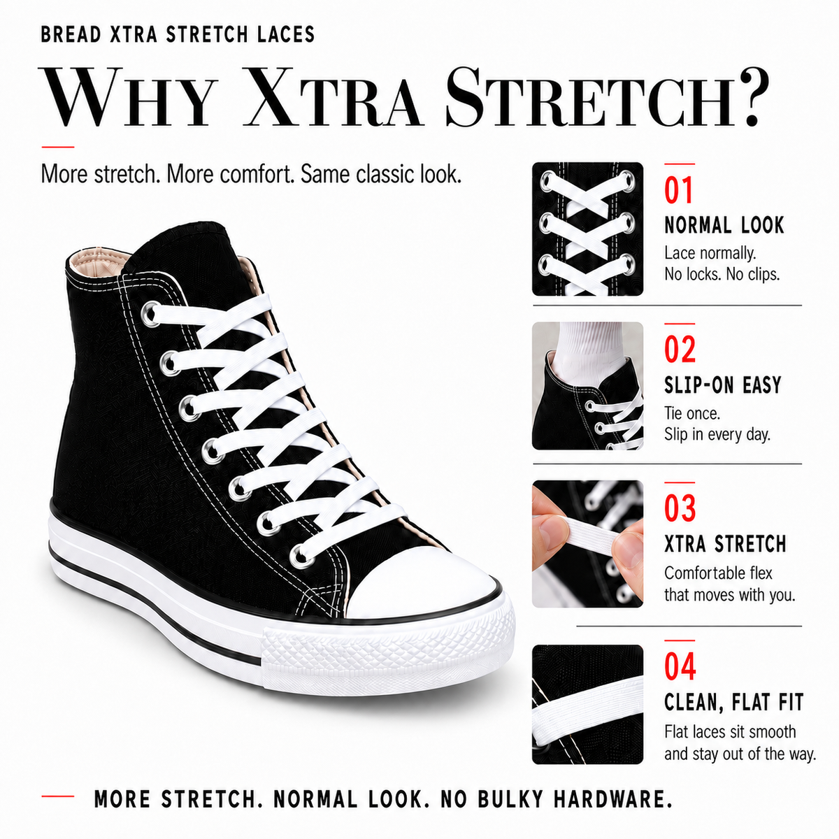 Palmarius Outdoors Xtra Stretch Flat Bread Laces Elastic Shoelace