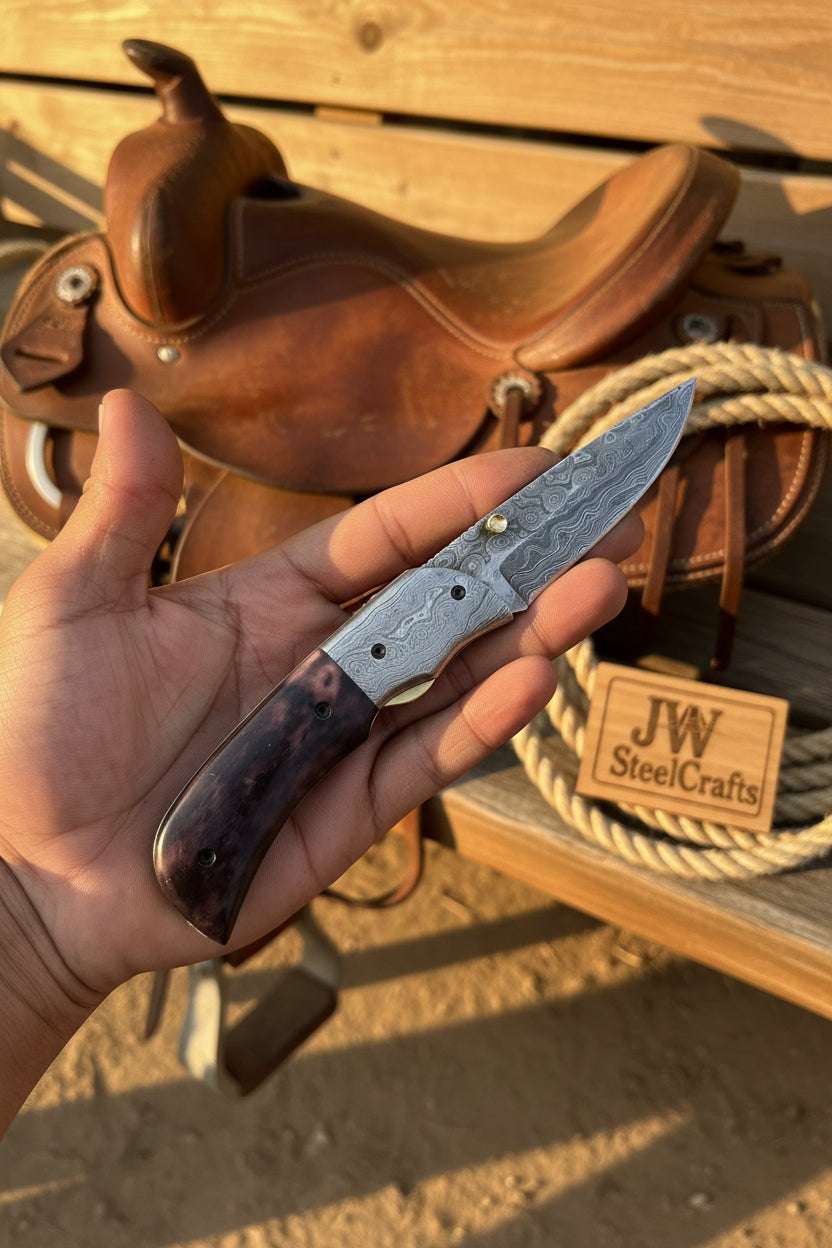 Palmarius Outdoors Rosewood Ridge Folder Knife 6" Handmade Rosewood Handle Liner Lock Liner Lock Folder