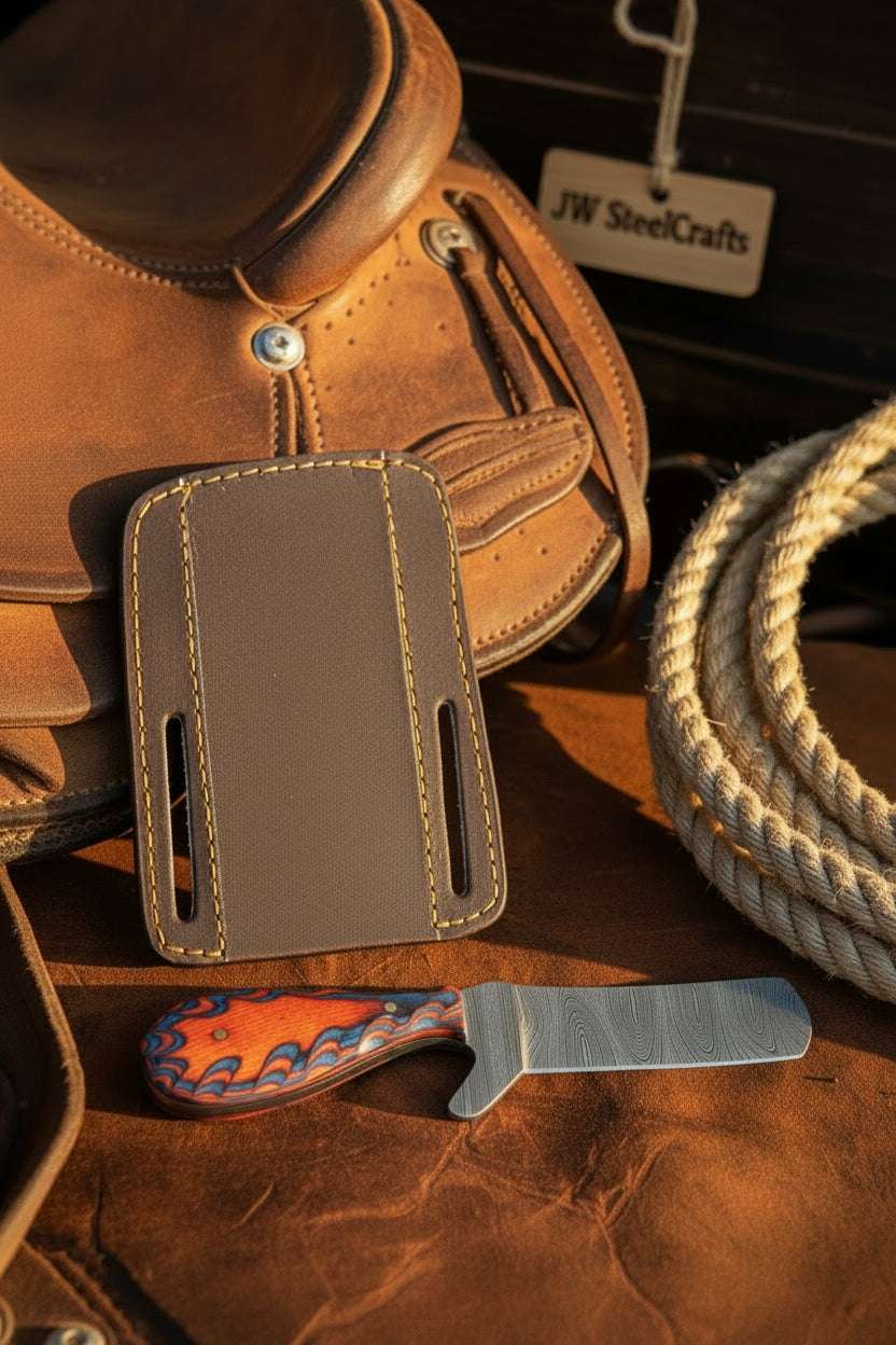 Palmarius Outdoors Firestorm Flame Bull Cutter Knife 7" Handmade Carved Flame Resin Bull Cutter Knives Set