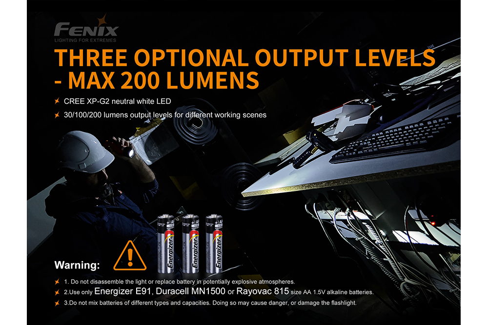 Palmarius Outdoors Fenix WF11E Intrinsically Safe Flashlight Work Flashlight