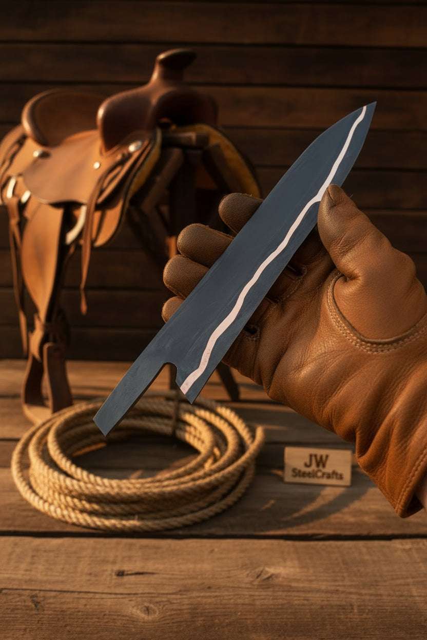 Palmarius Outdoors Blackout Trail Bull Cutter Blank Blade 12" Handmade San Mai Steel Knife blank Blades