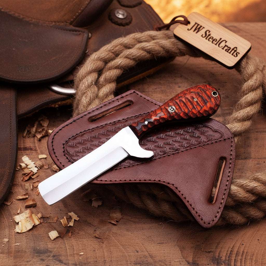 Palmarius Outdoors Crimson Grain Bull Cutter Knife 7" Handmade High Carbon Steel with wood handle Bull Cutter Knives Set