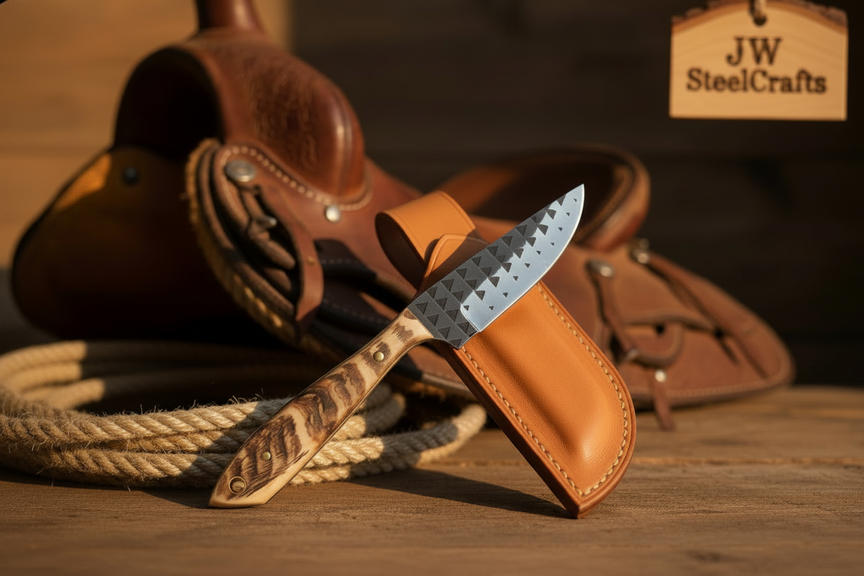 Palmarius Outdoors Trailguard Antler Survivor Knife 11" Handmade Rasp Steel Carved Handle Survival Knife