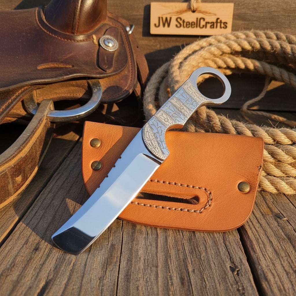 Palmarius Outdoors Ironloop Prairie Bull Cutter Knife 7" Handmade Mirror Polished Bull Cutter Knives Set