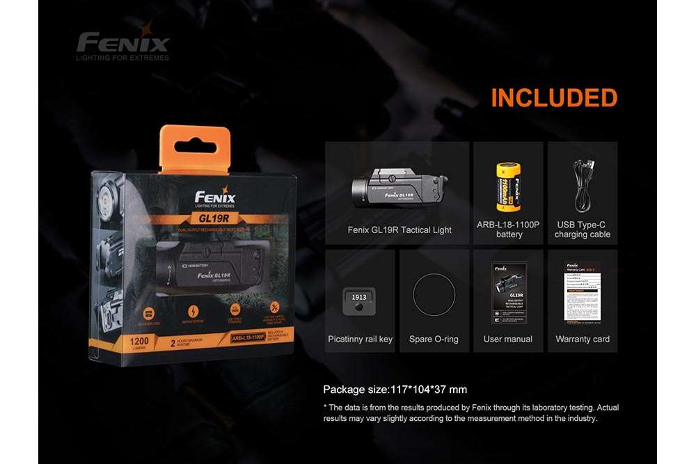 Palmarius Outdoors Fenix GL19R Rechargeable Tactical Light - Discontinued