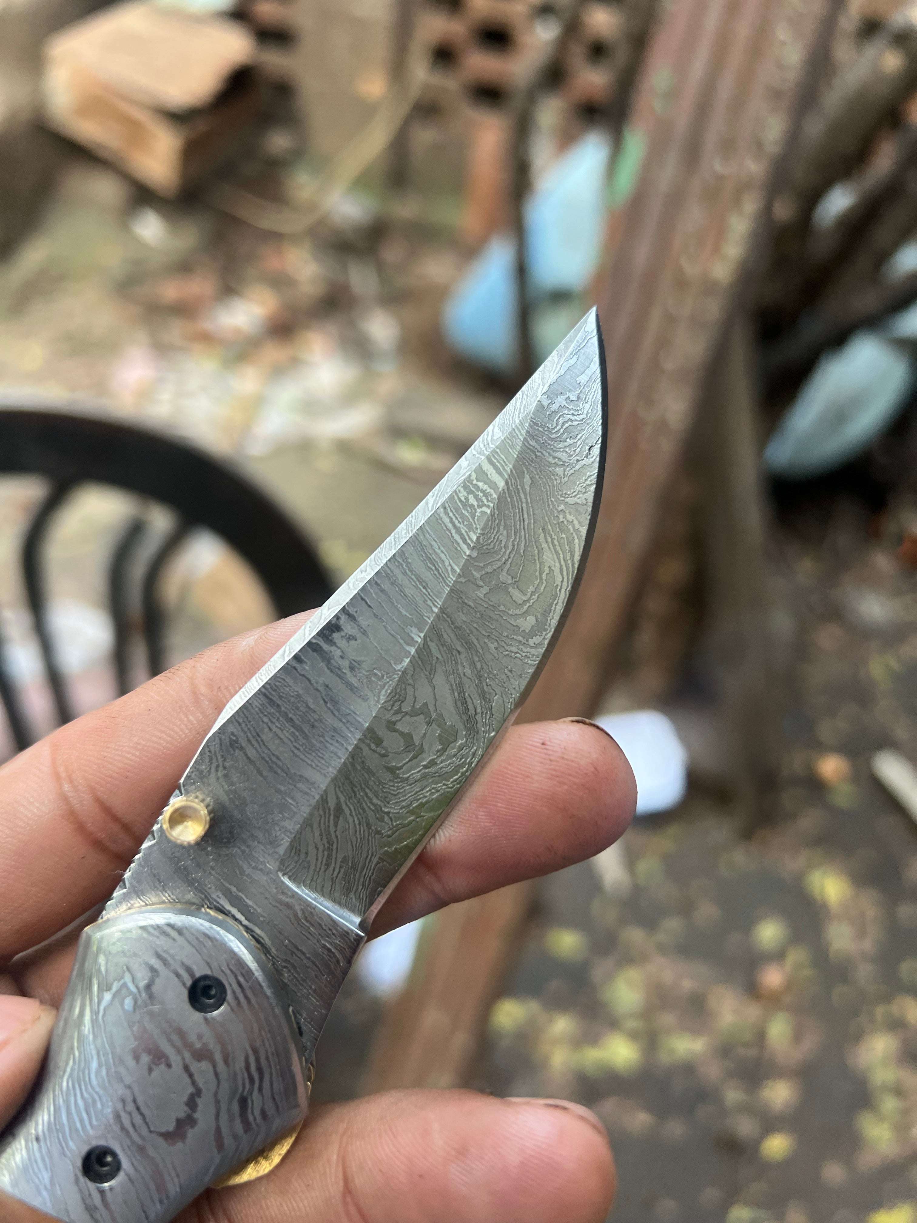 Palmarius Outdoors Rosewood Trail Folder Knife 6" Handmade Rosewood Handle EDC Folder Folding Knife