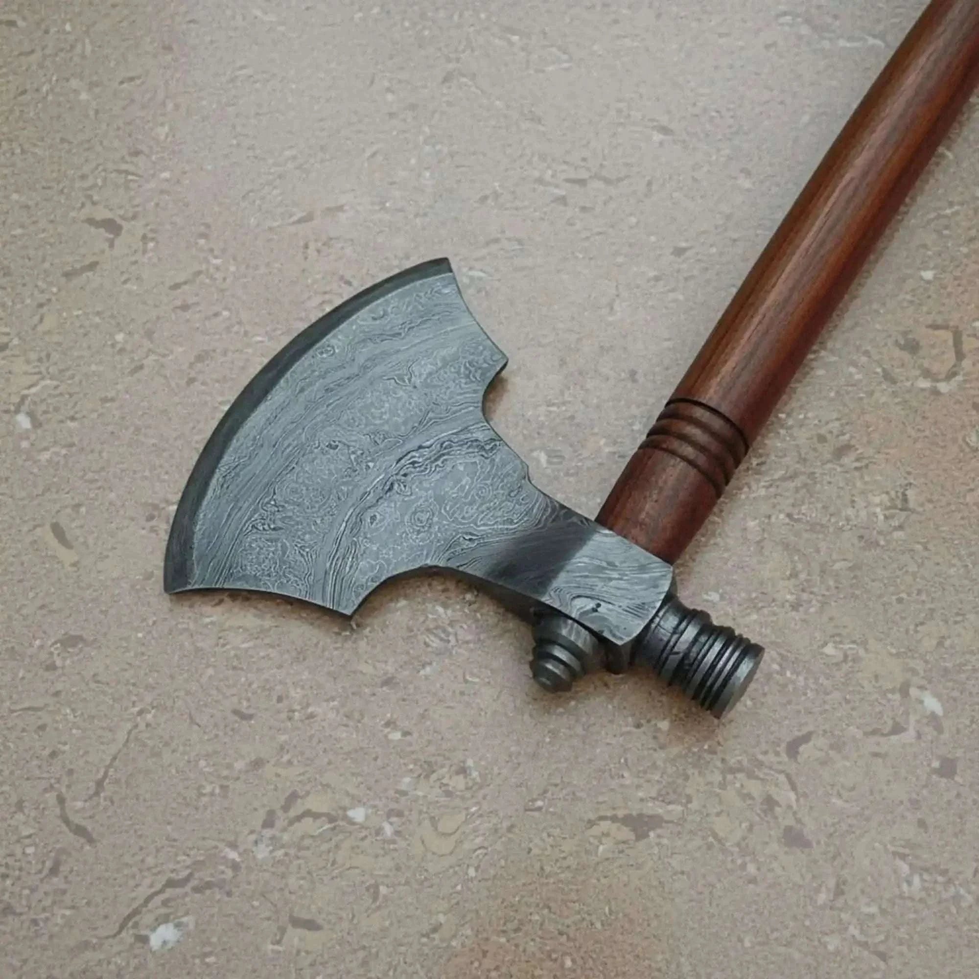Palmarius Outdoors Hand-forged Pipe Axe in Pattern-Welded Steel for Camping and Woodcraft Handmade Axe