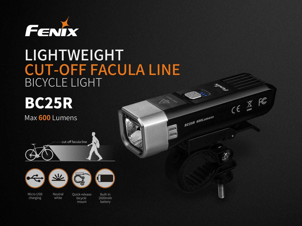 Palmarius Outdoors Fenix BC25R LED Bike Light Bike Light
