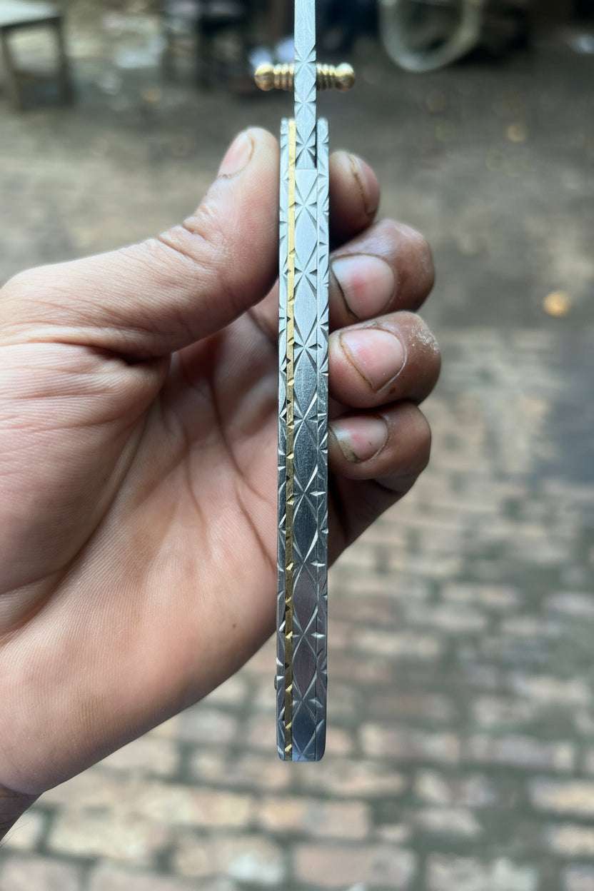 Palmarius Outdoors Forgehammer Folder Knife 8" Handmade All-Steel Damascus Liner Lock Liner Lock Folder