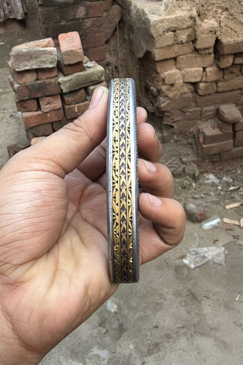 Palmarius Outdoors Obsidian Mosaic Folder Knife 8" Handmade Damascus Liner Lock Liner Lock Folder