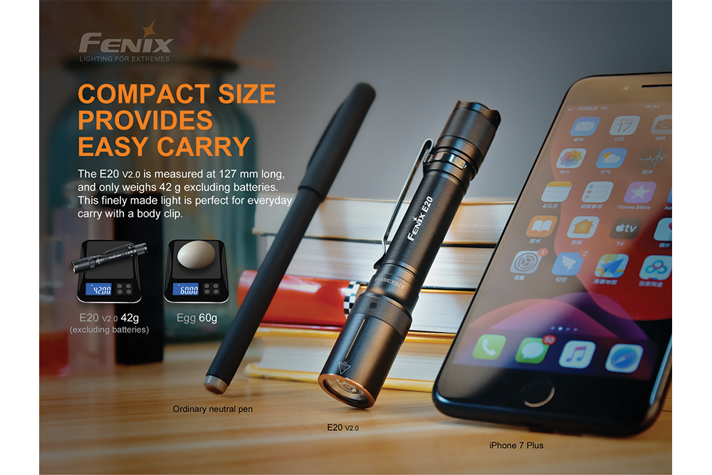 Palmarius Outdoors Fenix E20 V2.0 EDC Flashlight - 350 Lumens EDC Flashlight