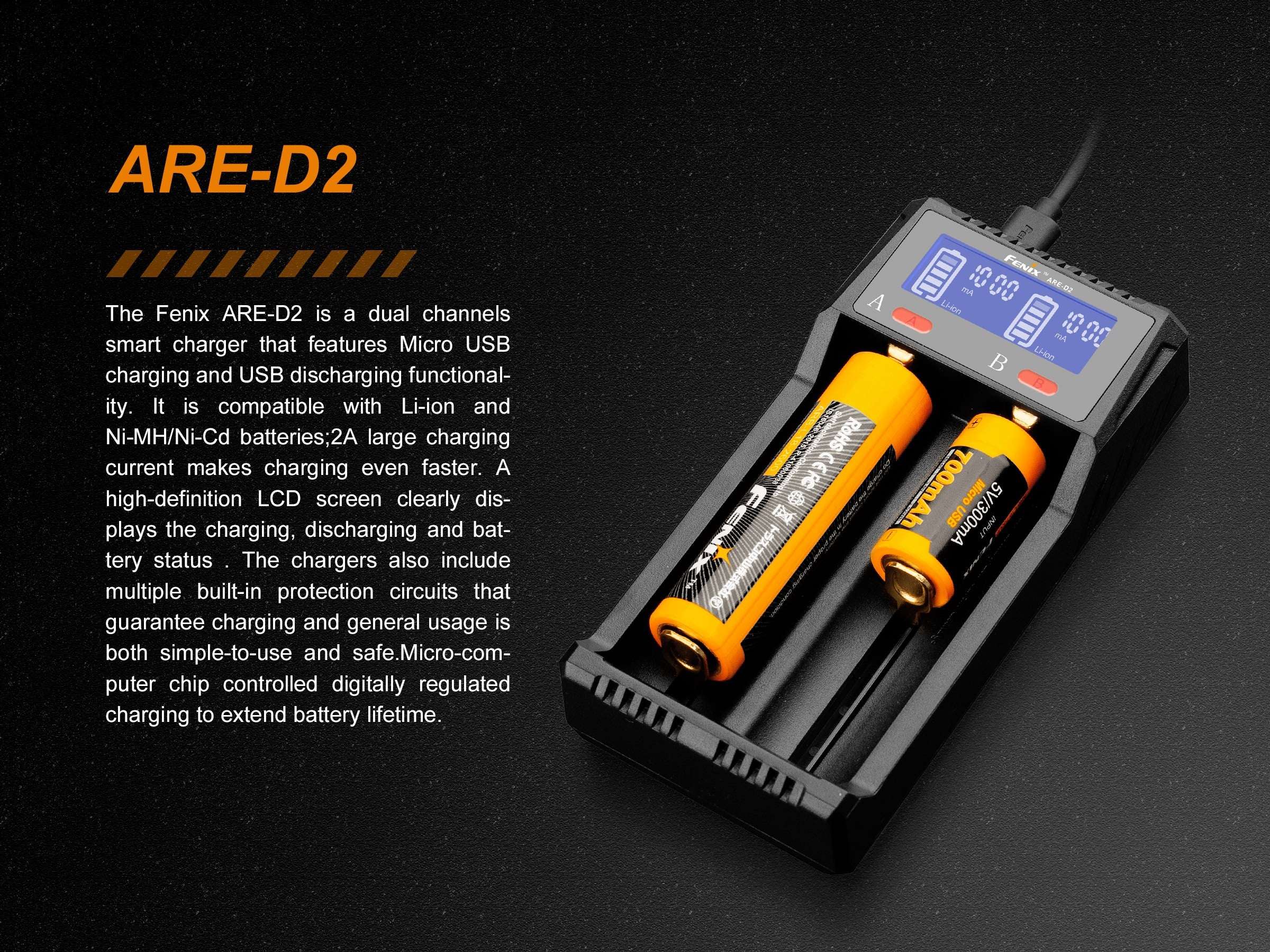 Palmarius Outdoors Fenix ARE-D2 Dual Channel Smart Battery Charger Battery Charger