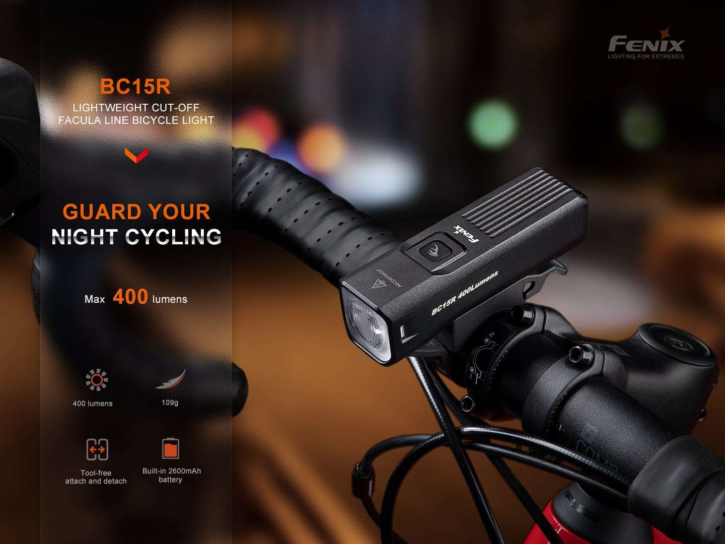 Palmarius Outdoors Fenix BC15R Lightweight Rechargeable Bicycle Light Bike Light