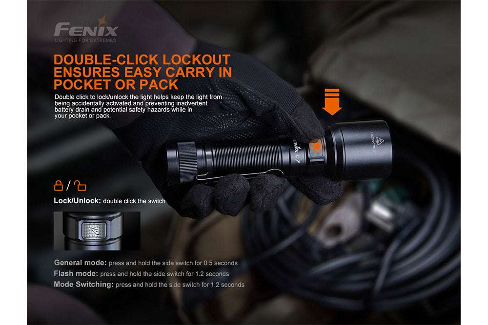 Palmarius Outdoors Fenix C7 High-performance Rechargeable LED Flashlight - 3000 Lumens Work Flashlight