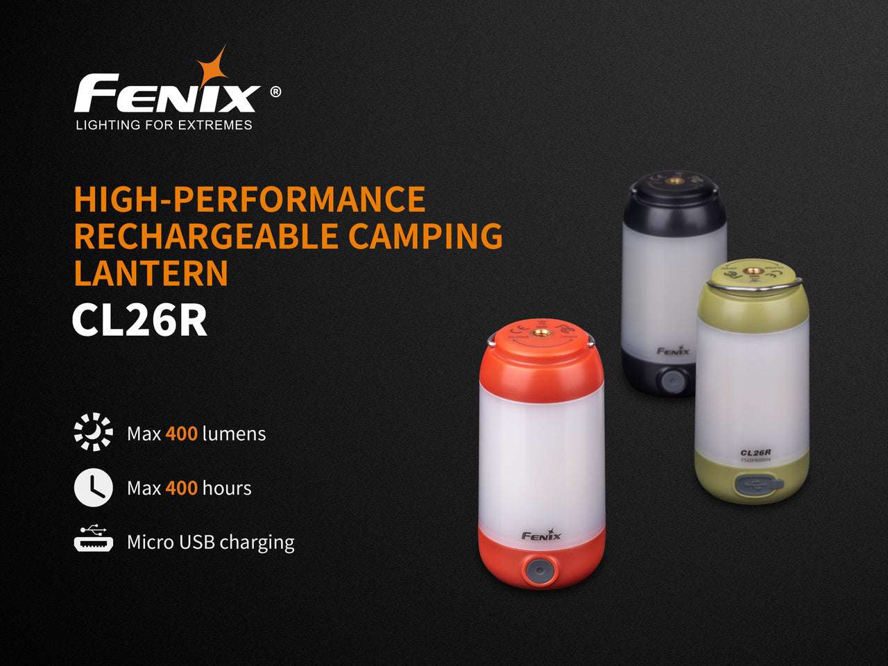 Palmarius Outdoors Fenix CL26R High Performance LED Rechargeable Camping Lantern Lantern