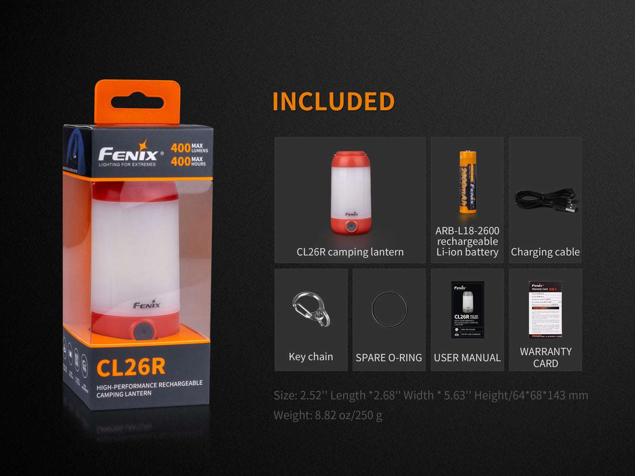 Palmarius Outdoors Fenix CL26R High Performance LED Rechargeable Camping Lantern Lantern