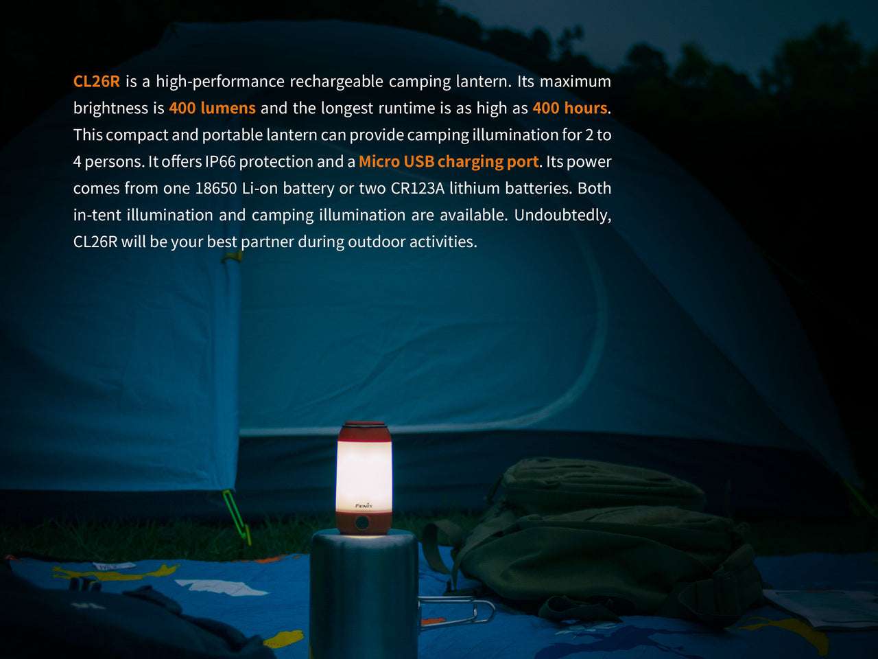 Palmarius Outdoors Fenix CL26R High Performance LED Rechargeable Camping Lantern Lantern
