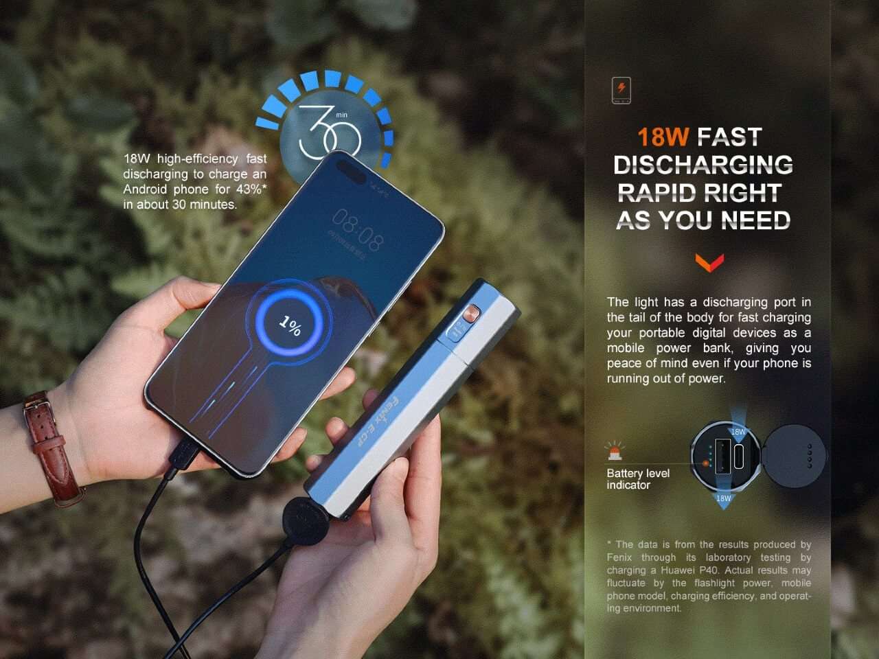 Palmarius Outdoors Fenix E-CP 1600-lumen LED Flashlight/Powerbank Emergency Flashlight