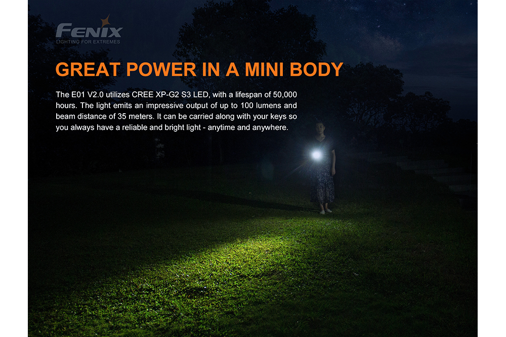 Palmarius Outdoors Fenix E01 V2.0 AAA LED Flashlight Keychain Flashlight