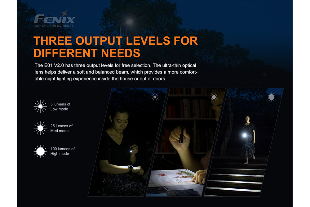 Palmarius Outdoors Fenix E01 V2.0 AAA LED Flashlight Keychain Flashlight