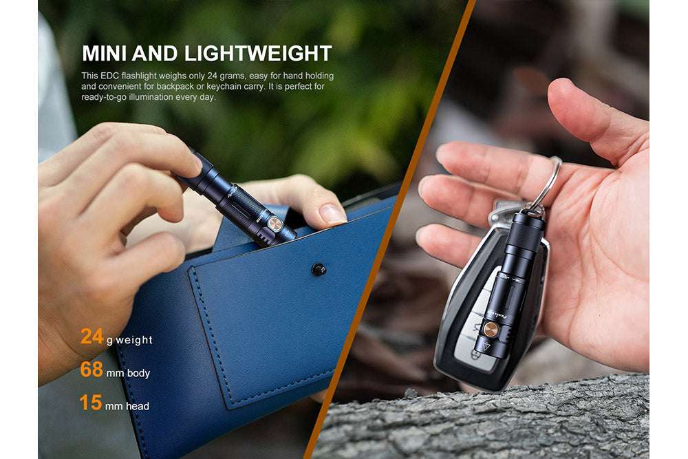Palmarius Outdoors Fenix E05R Mini Keychain LED Flashlight - 400 Lumens Keychain Flashlight