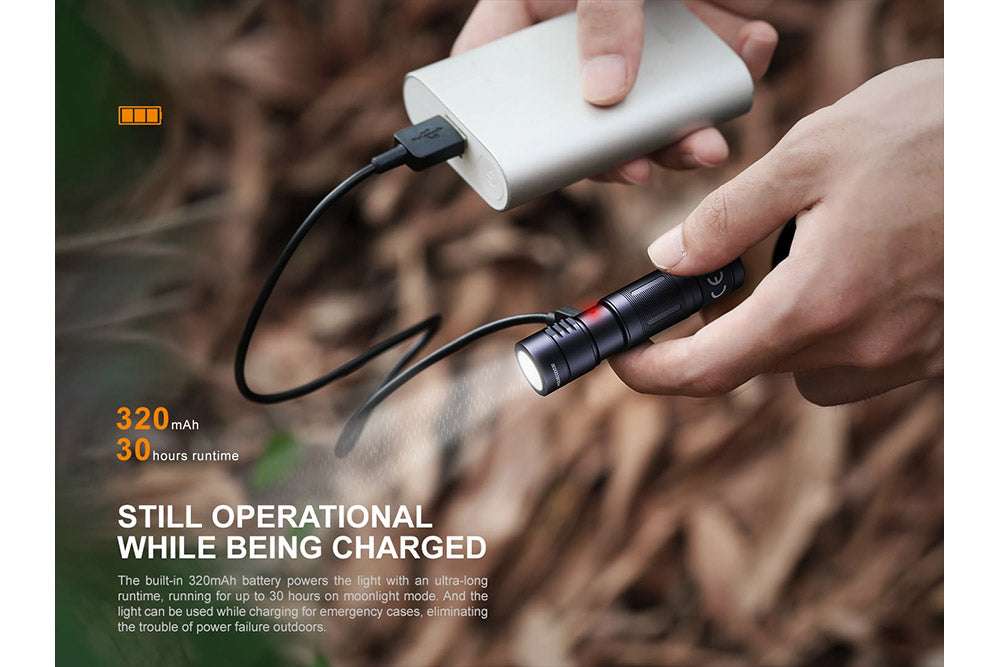 Palmarius Outdoors Fenix E05R Mini Keychain LED Flashlight - 400 Lumens Keychain Flashlight