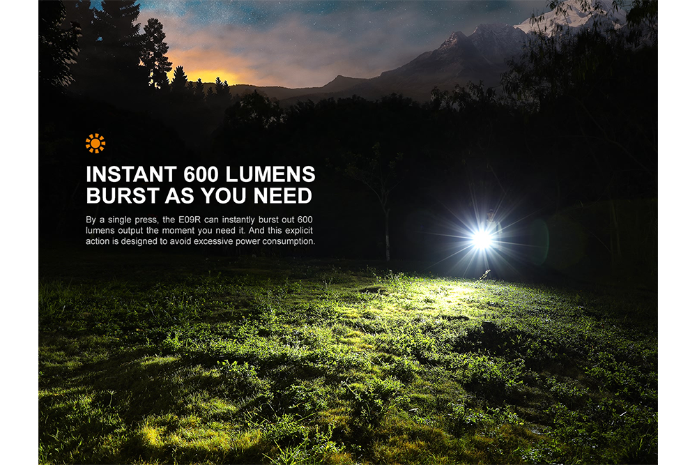 Palmarius Outdoors Fenix E09R Rechargeable High-Output Flashlight - 600 Lumens Keychain Flashlight