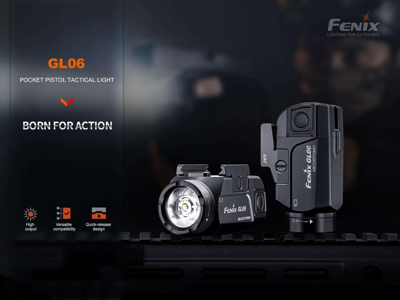 Palmarius Outdoors Fenix GL06 Pocket Pistol Tactical LED Light - 600 Lumens Pistol Light