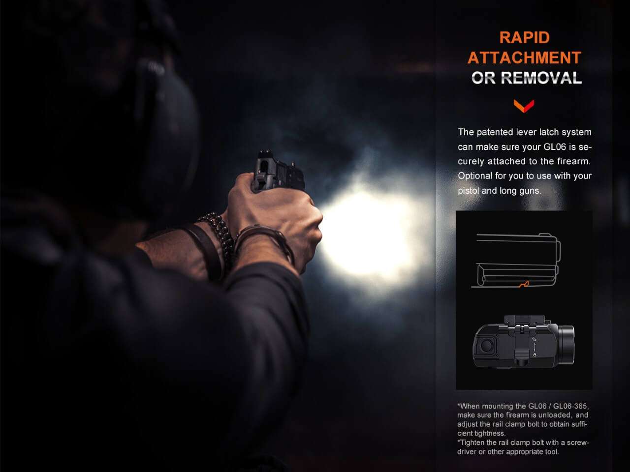 Palmarius Outdoors Fenix GL06 Pocket Pistol Tactical LED Light - 600 Lumens Pistol Light