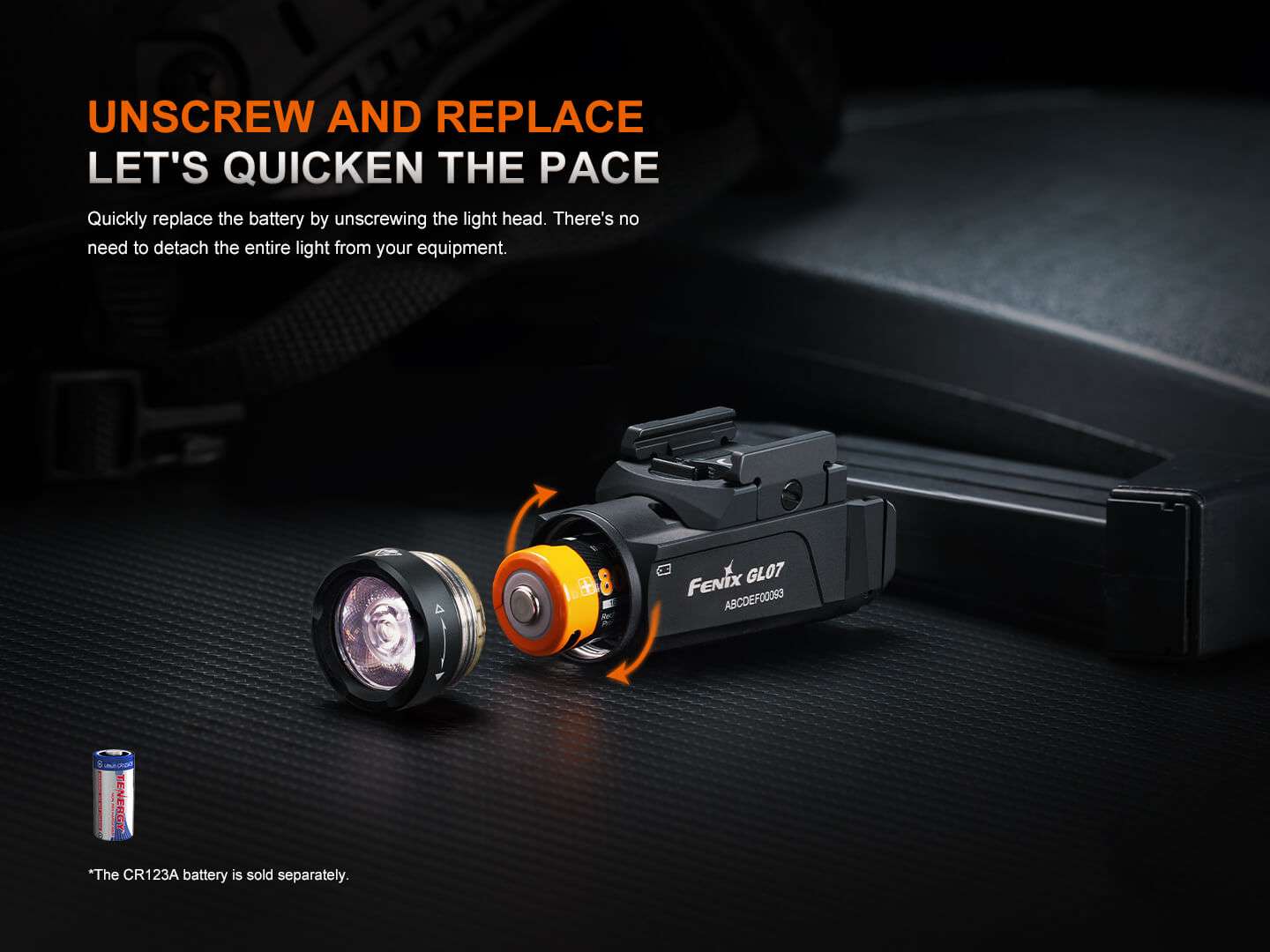 Palmarius Outdoors Fenix GL07 Quick Release Weapon Light Tactical Flashlight