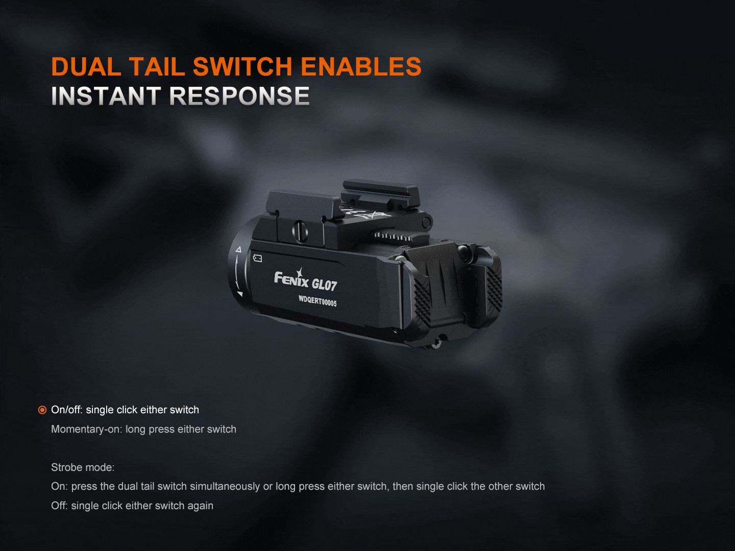 Palmarius Outdoors Fenix GL07 Quick Release Weapon Light Tactical Flashlight