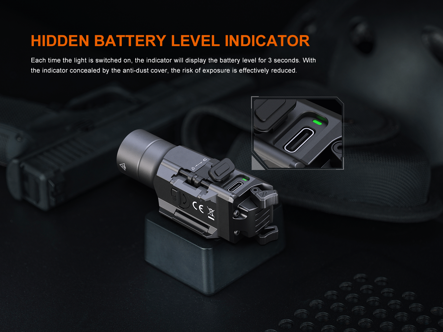 Palmarius Outdoors Fenix GL19R V2 Modular Switch Mounted Light Tactical Flashlight