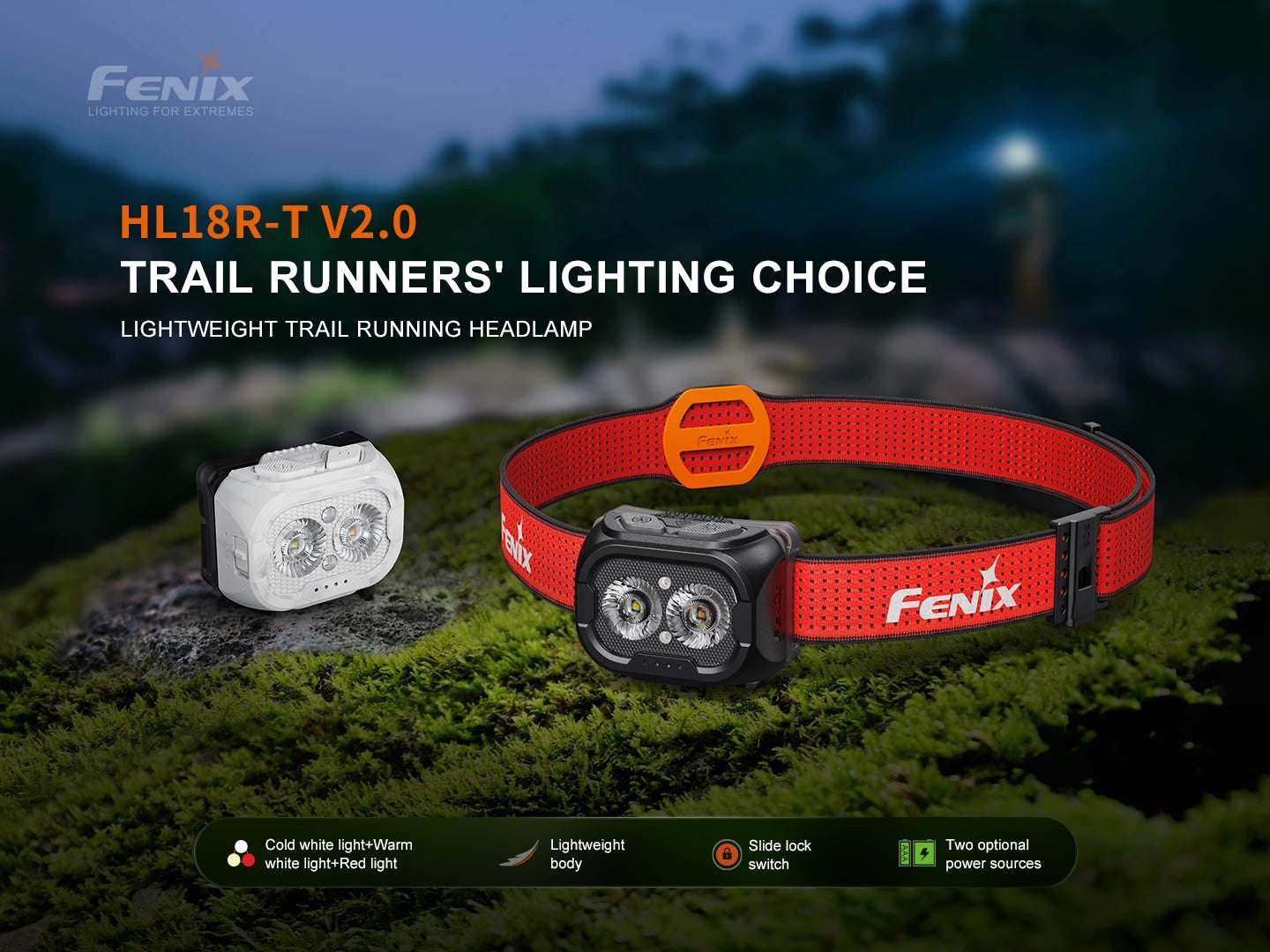 Palmarius Outdoors Fenix HL18R-T V2 Lightweight Trail Running Headlamp Headlamp