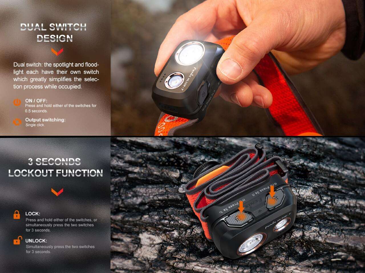 Palmarius Outdoors Fenix HL32R-T Trail Running LED Headlamp - 800 Lumens Headlamp