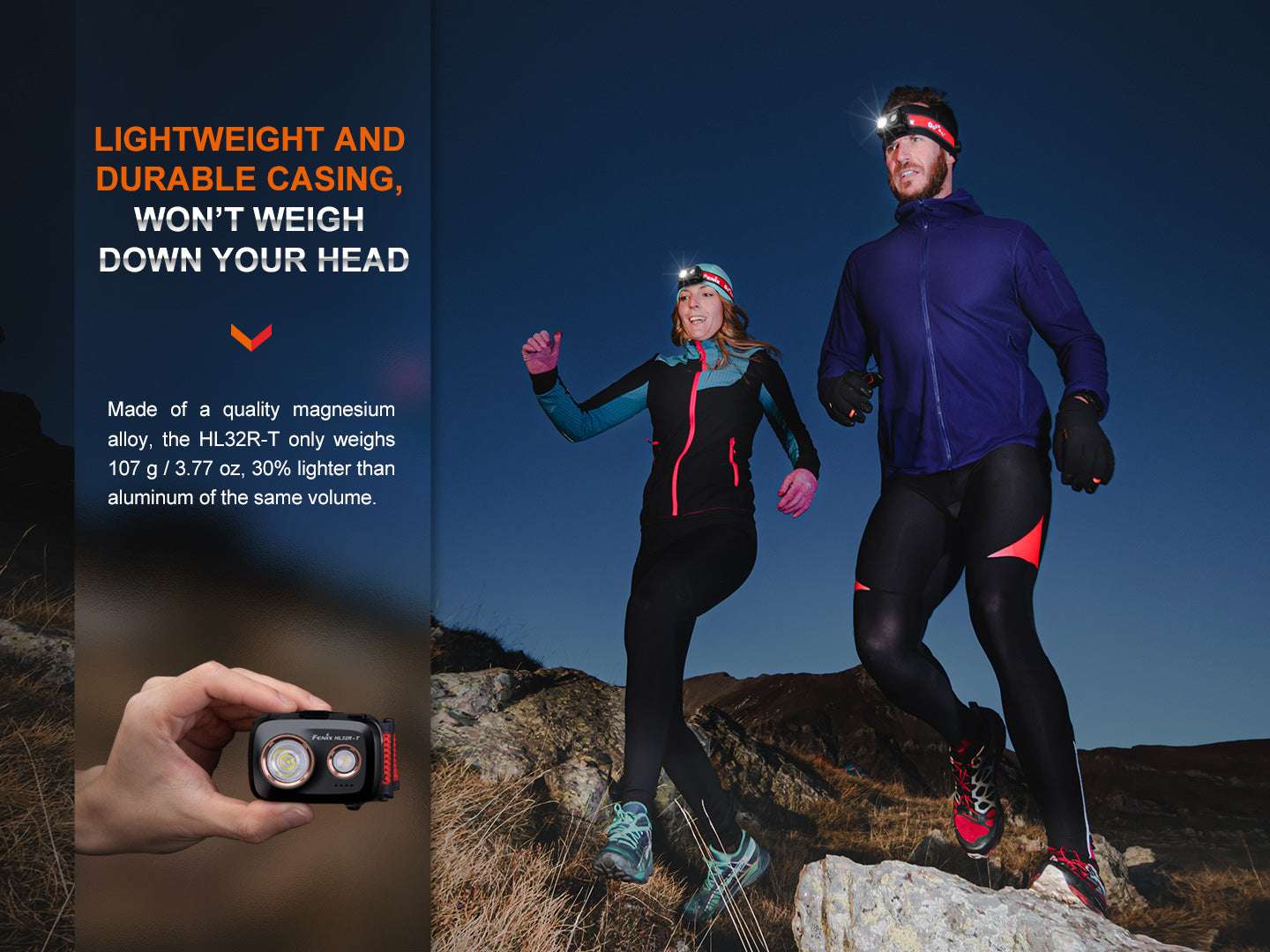 Palmarius Outdoors Fenix HL32R-T Trail Running LED Headlamp - 800 Lumens Headlamp