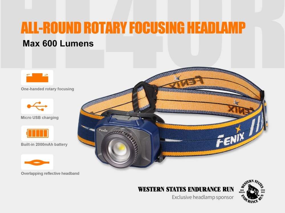 Palmarius Outdoors Fenix HL40R Focusable USB Rechargeable LED Headlamp Headlamp