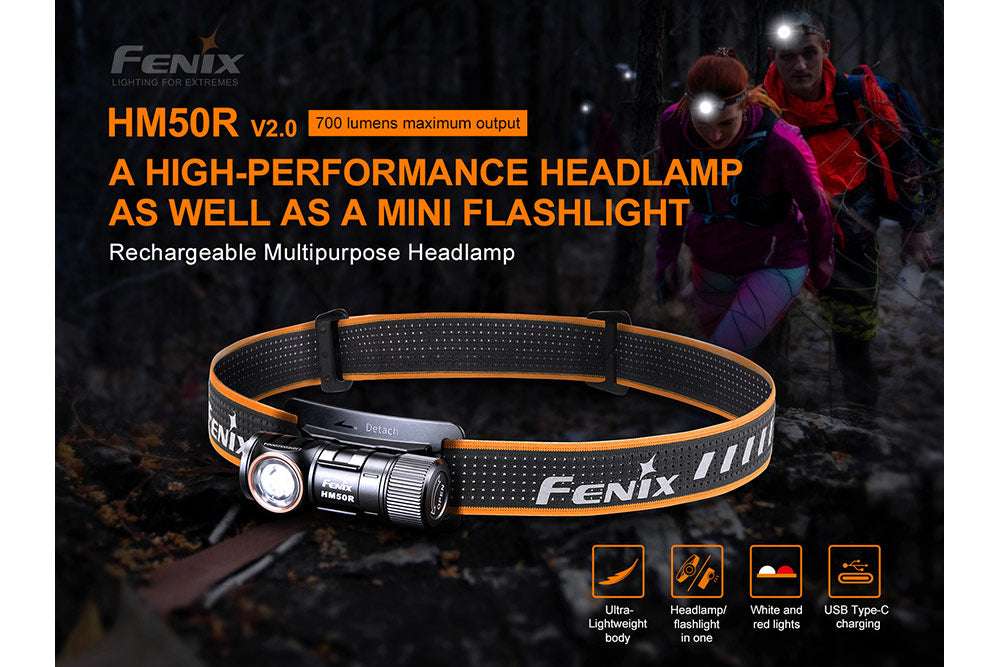 Palmarius Outdoors Fenix HM50R V2.0 LED Headlamp - 700 Lumens Headlamp