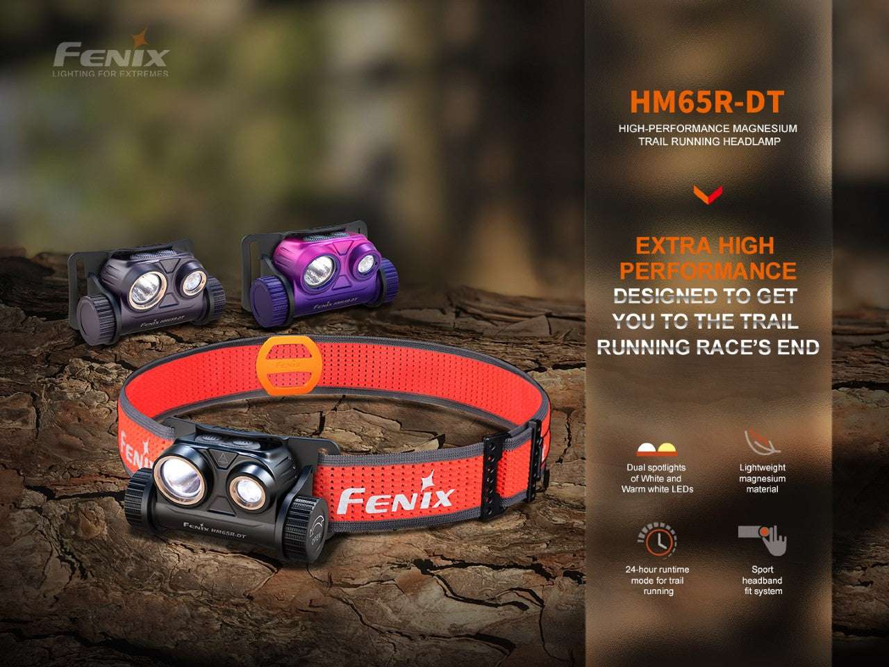 Palmarius Outdoors Fenix HM65R-DT Trail Running LED Headlamp Headlamp