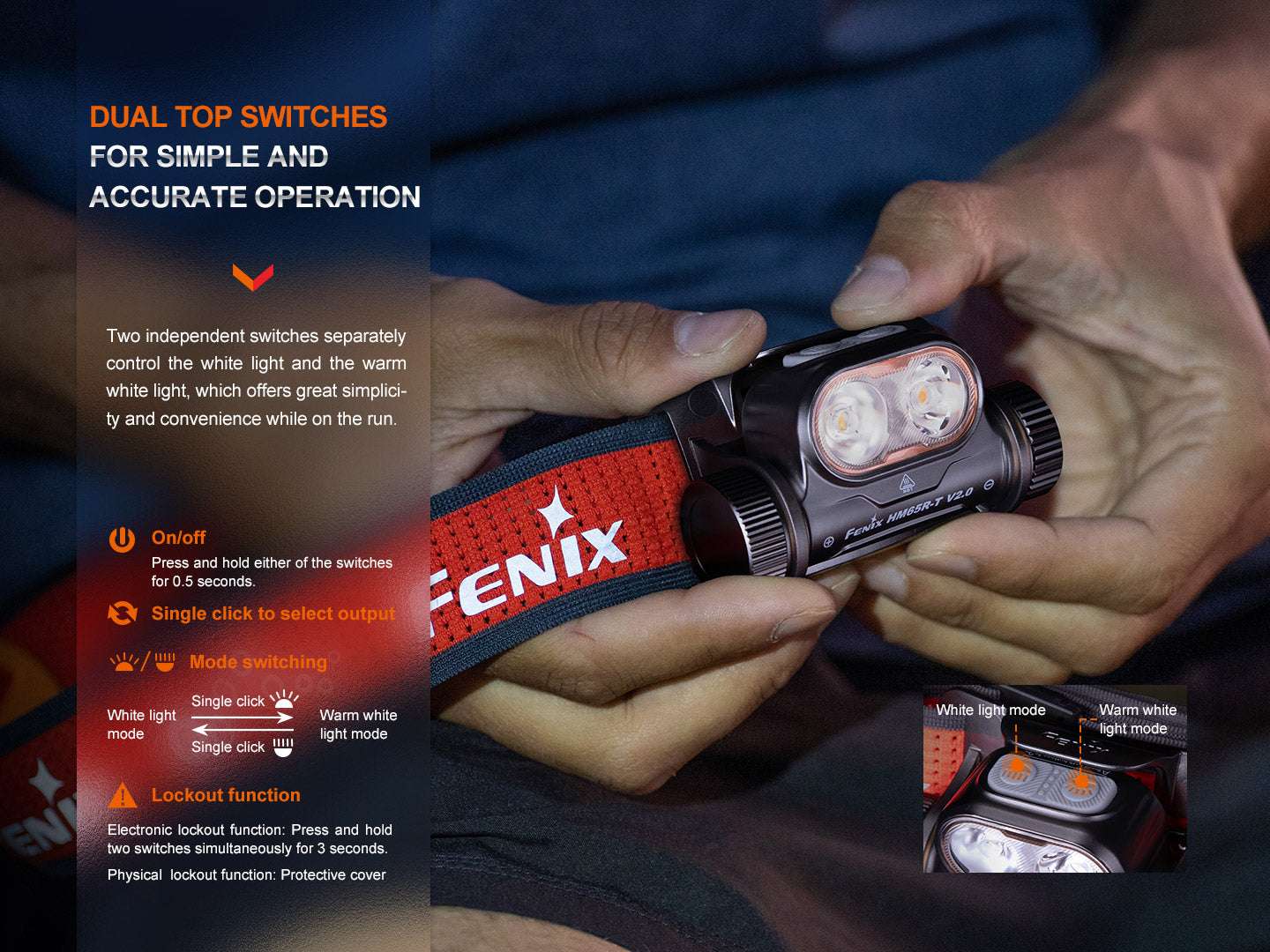 Palmarius Outdoors Fenix HM65R-T V2 Rechargeable Lightweight Trail Running Headlamp Headlamp