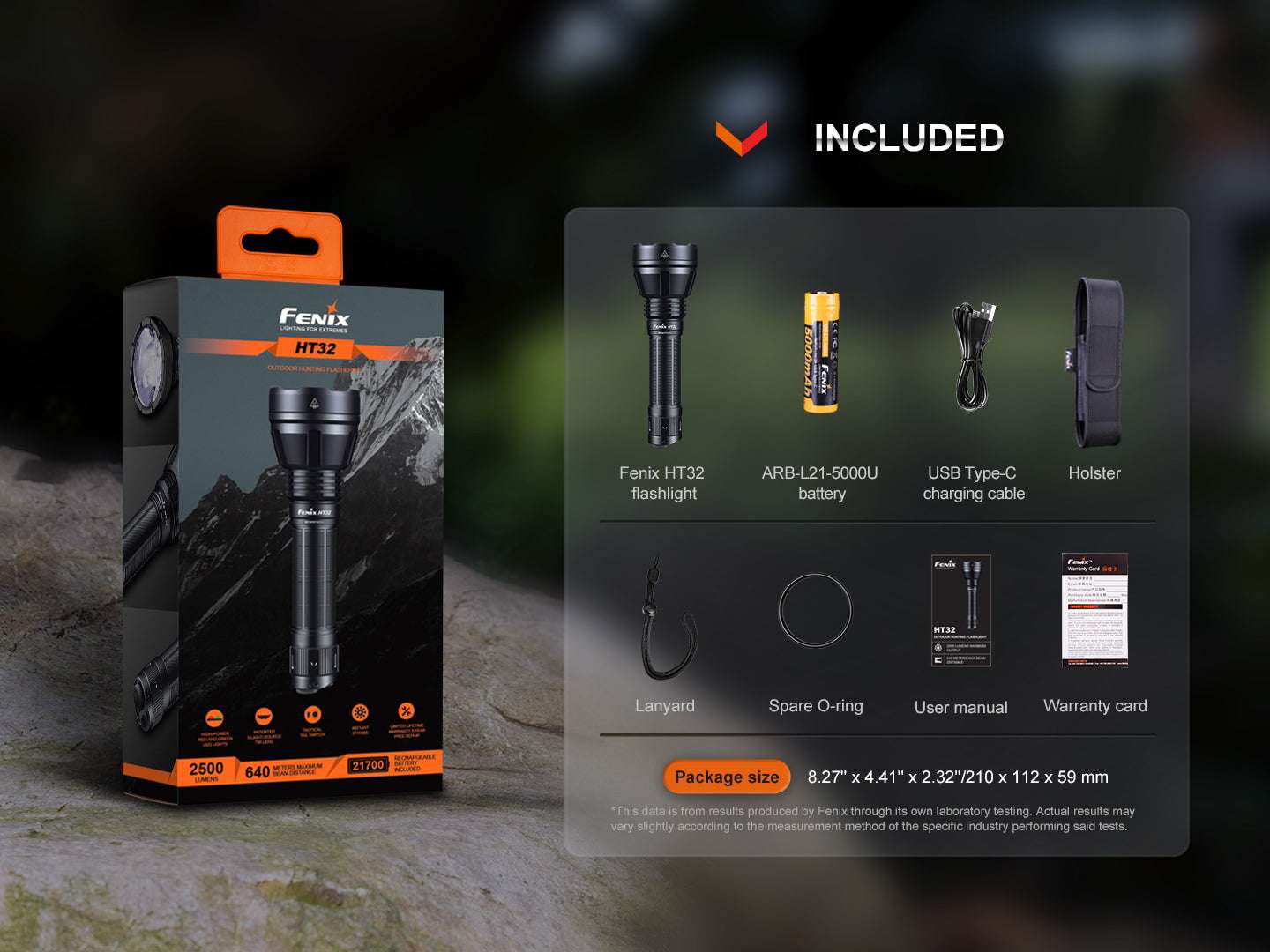 Palmarius Outdoors Fenix HT32 Hunting Flashlight with Red & Green Output Hunting Flashlight