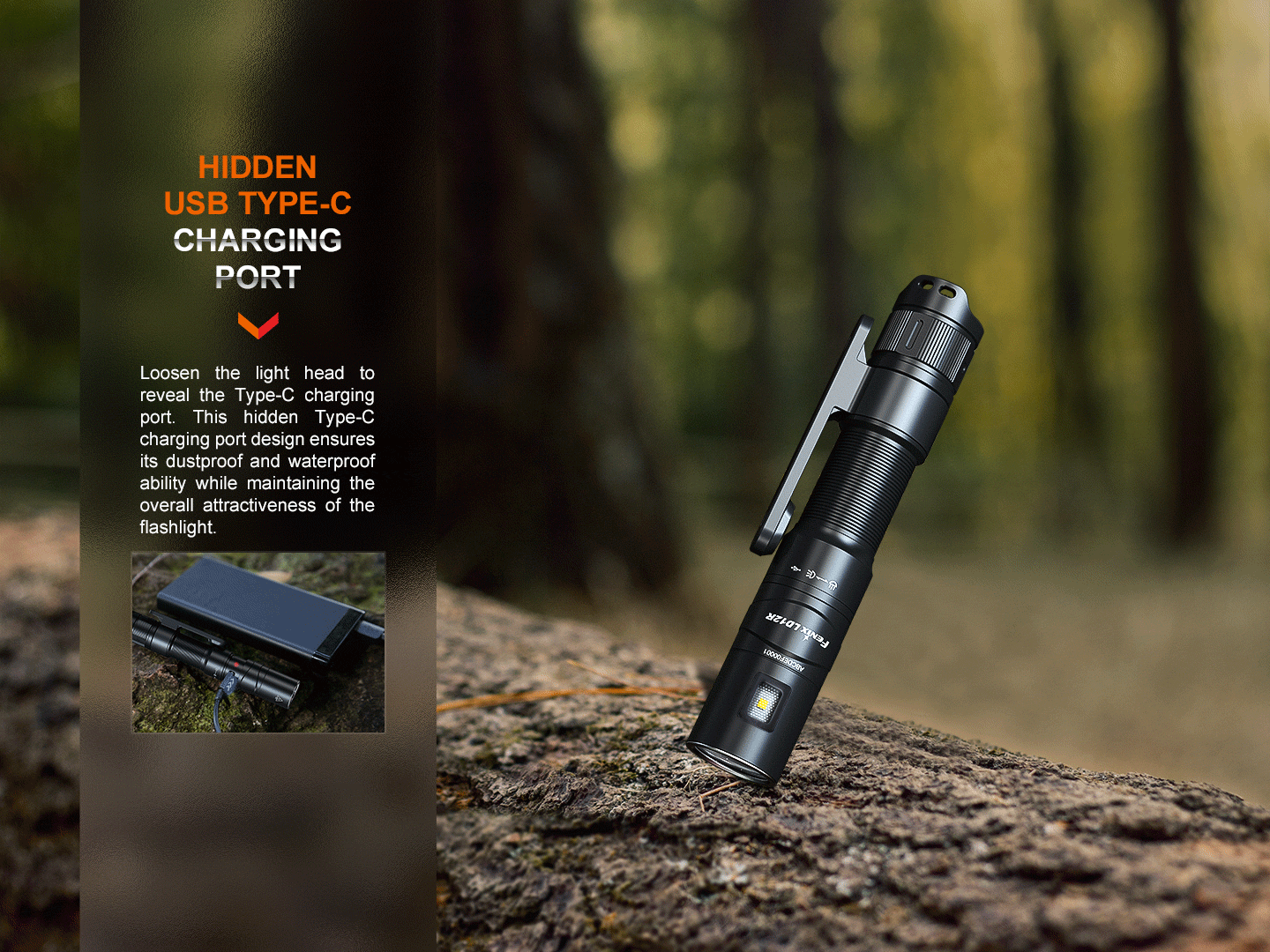 Palmarius Outdoors Fenix LD12R Dual Light Flashlight - 600 Lumens EDC Flashlight