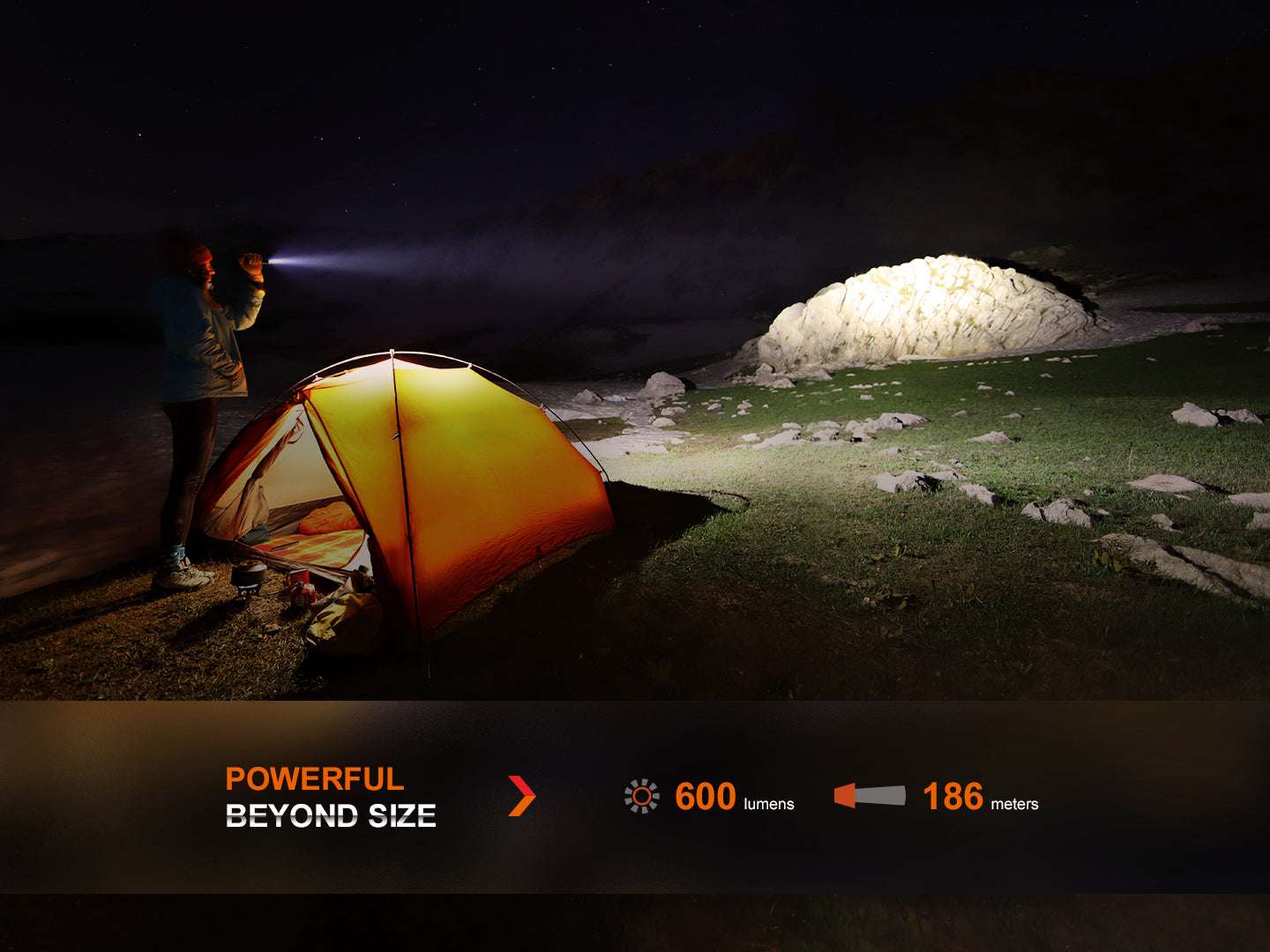 Palmarius Outdoors Fenix LD12R Dual Light Flashlight - 600 Lumens EDC Flashlight