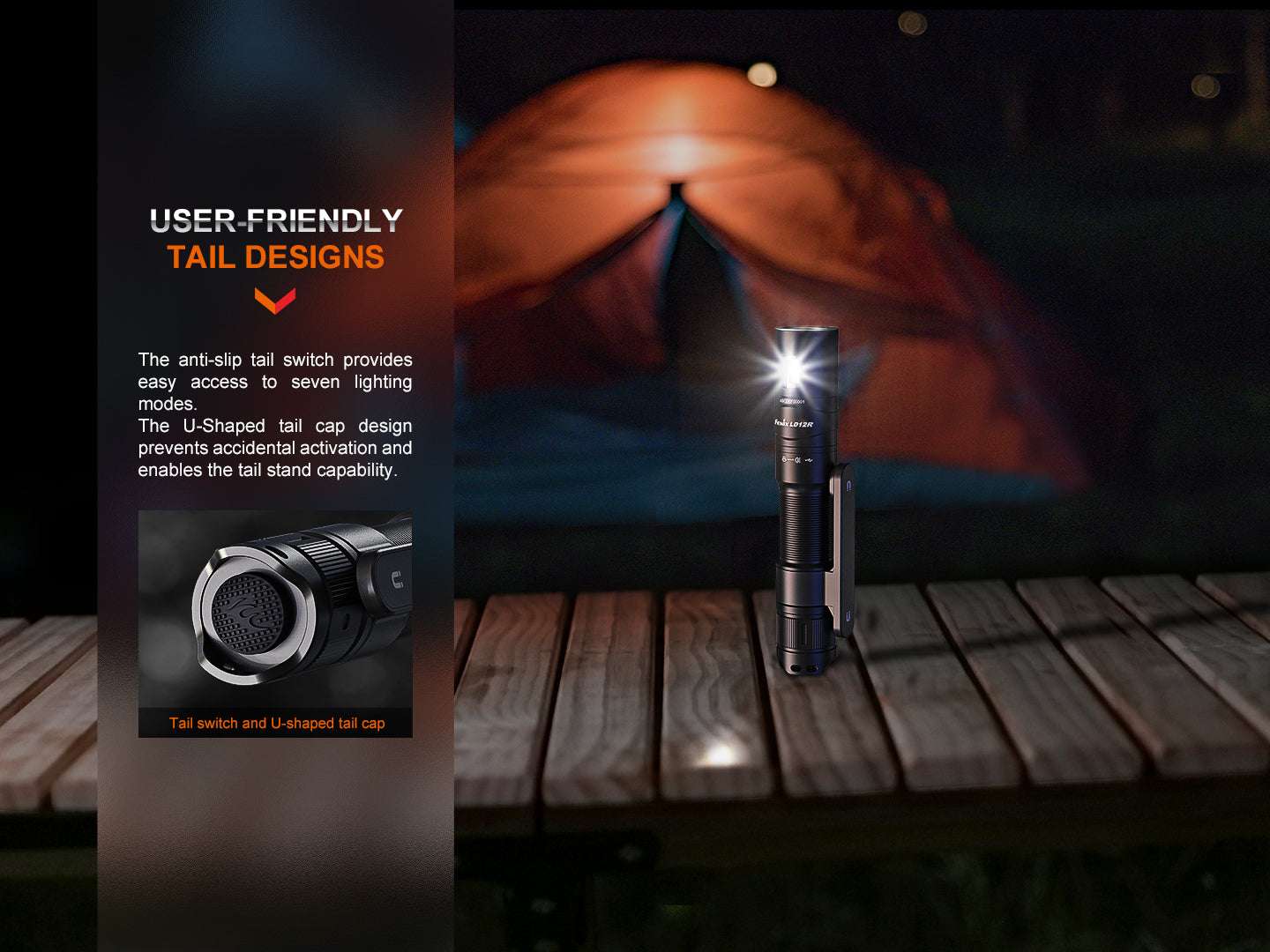 Palmarius Outdoors Fenix LD12R Dual Light Flashlight - 600 Lumens EDC Flashlight